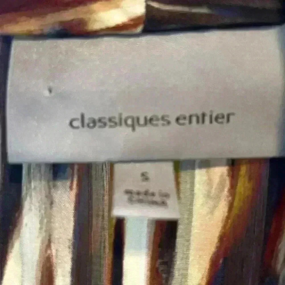 Classique Entier Sleeveless Multicolor/Watercolor 100% Silk Top in a size small. - Picture 4 of 14